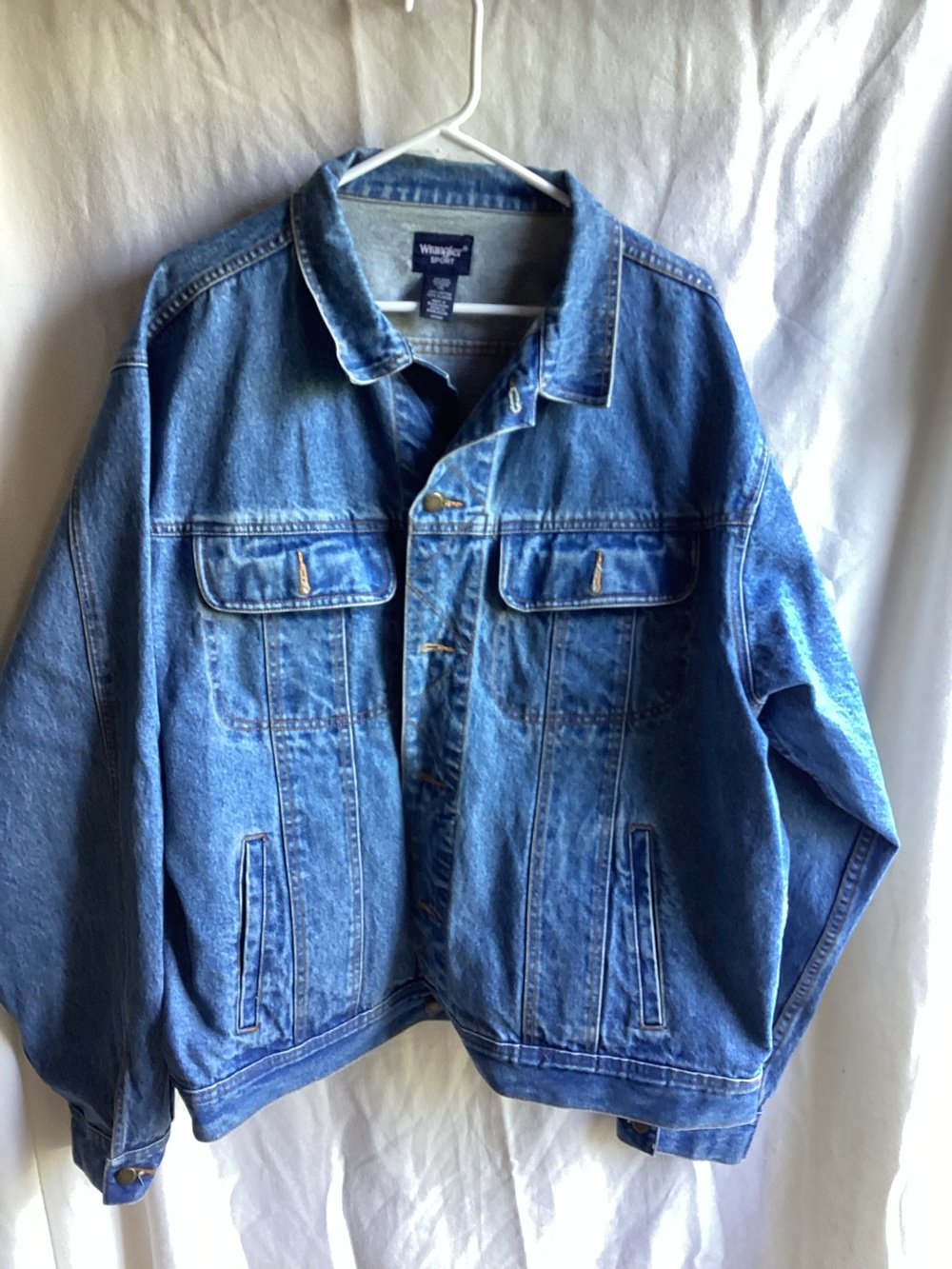 Wrangler Blue Denim Shirt Jacket - Men's Lightweight Trucker Style